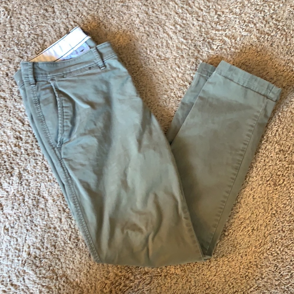 Abercrombie Chino OLIVE GREEN W32/L32 Slim - Picture 3 of 5